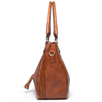 Cynthia Tassel Faux Leather Tote Bag