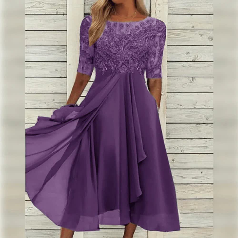 Mairead Embroidered Chiffon Midi Dress_1