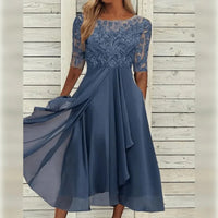 Mairead Embroidered Chiffon Midi Dress