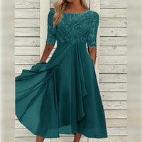 Mairead Embroidered Chiffon Midi Dress