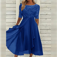 Mairead Embroidered Chiffon Midi Dress