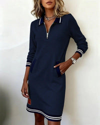 Jodie Collared Zip Front Midi Dress