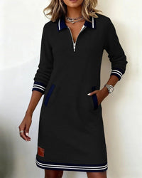 Jodie Collared Zip Front Midi Dress