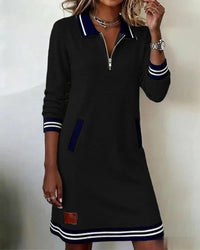 Jodie Collared Zip Front Midi Dress