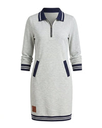 Jodie Collared Zip Front Midi Dress
