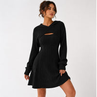 Kerry Hooded Ribbed Knit Mini Dress Set