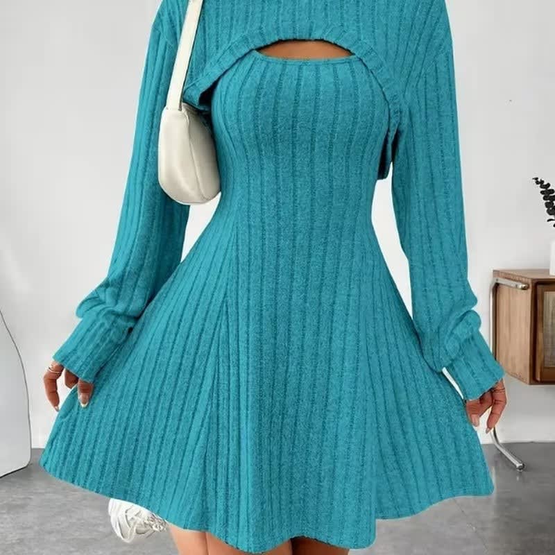 Kerry Hooded Ribbed Knit Mini Dress Set_10