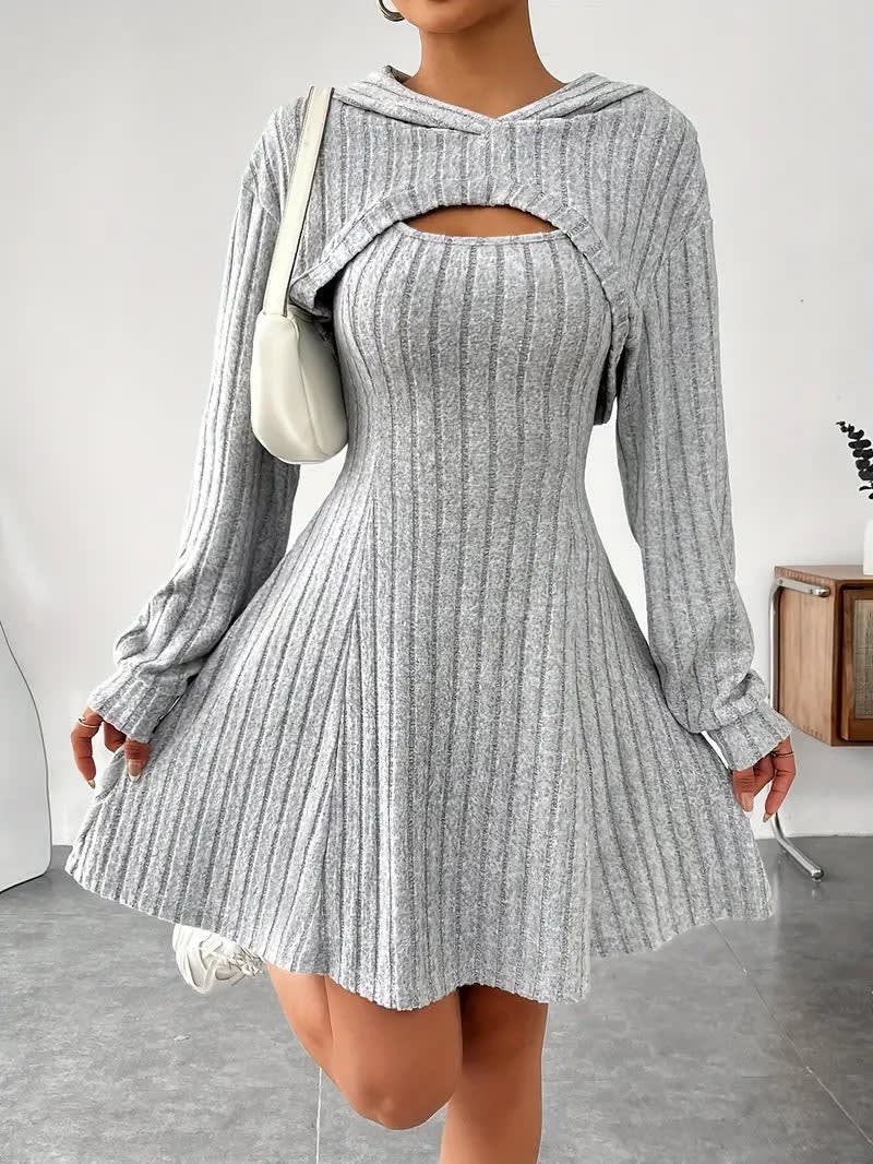 Kerry Hooded Ribbed Knit Mini Dress Set_6