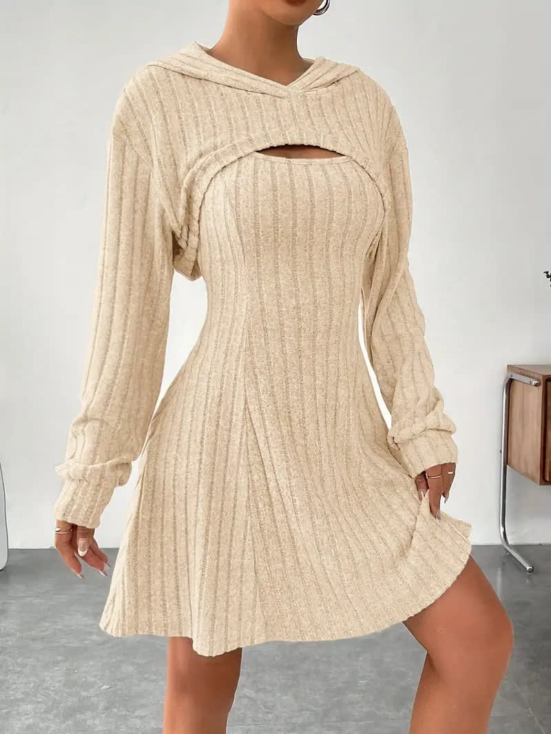 Kerry Hooded Ribbed Knit Mini Dress Set_8