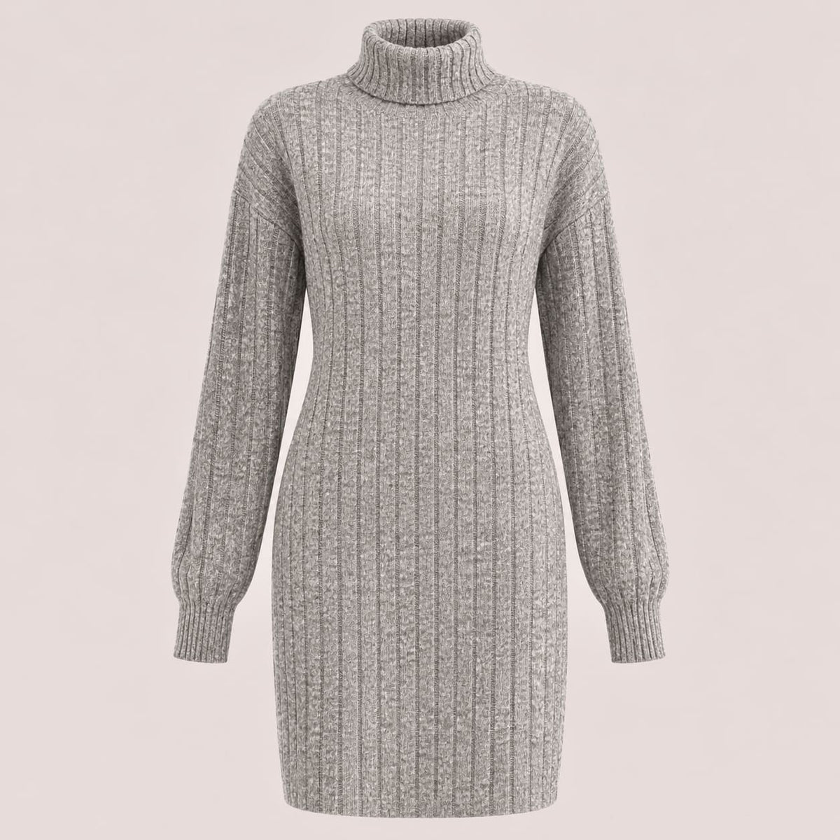 Kathryn Ribbed Turtleneck Mini Dress_1