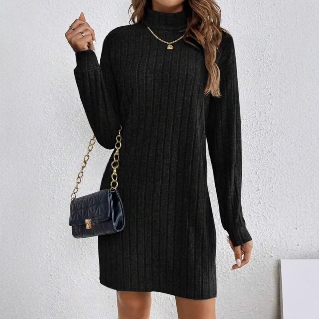 Kathryn Ribbed Turtleneck Mini Dress