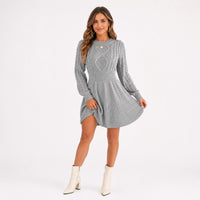 Kathleen Cable Knit A-Line Sweater Dress