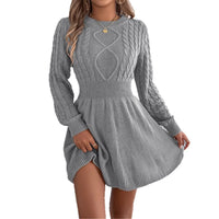 Kathleen Cable Knit A-Line Sweater Dress