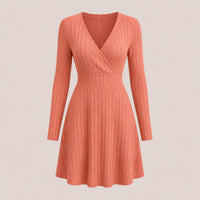 Katrina Ribbed Knit Wrap Dress