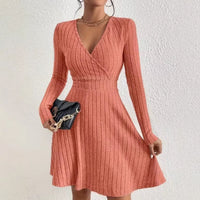 Katrina Ribbed Knit Wrap Dress