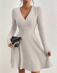 Katrina Ribbed Knit Wrap Dress