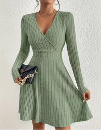 Katrina Ribbed Knit Wrap Dress