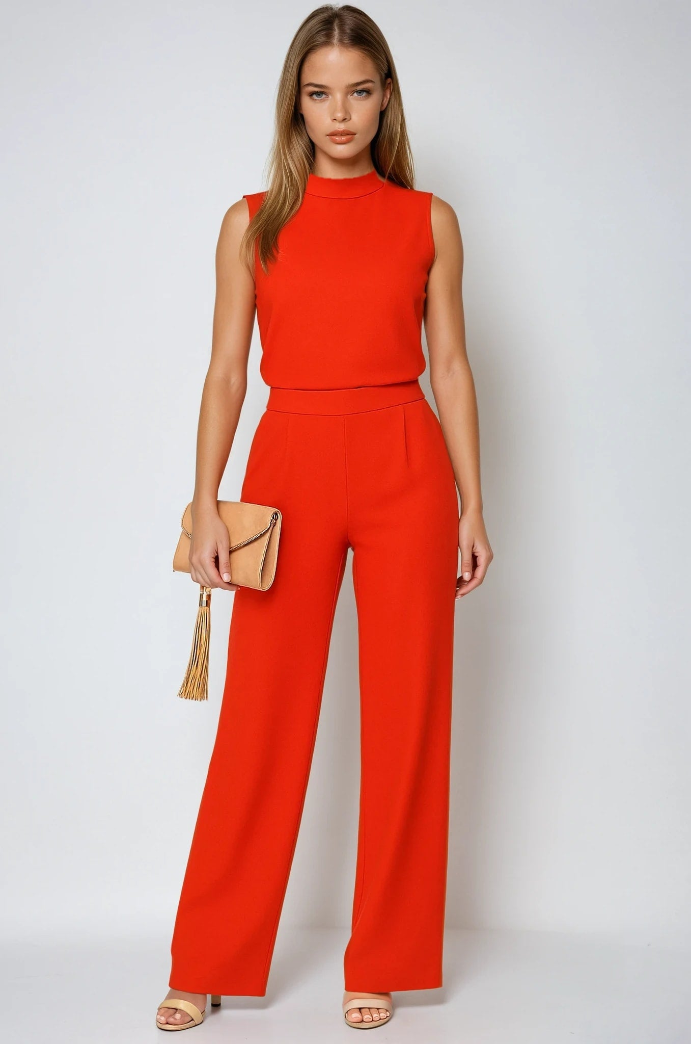 Inara Sleeveless Mock Neck Jumpsuit