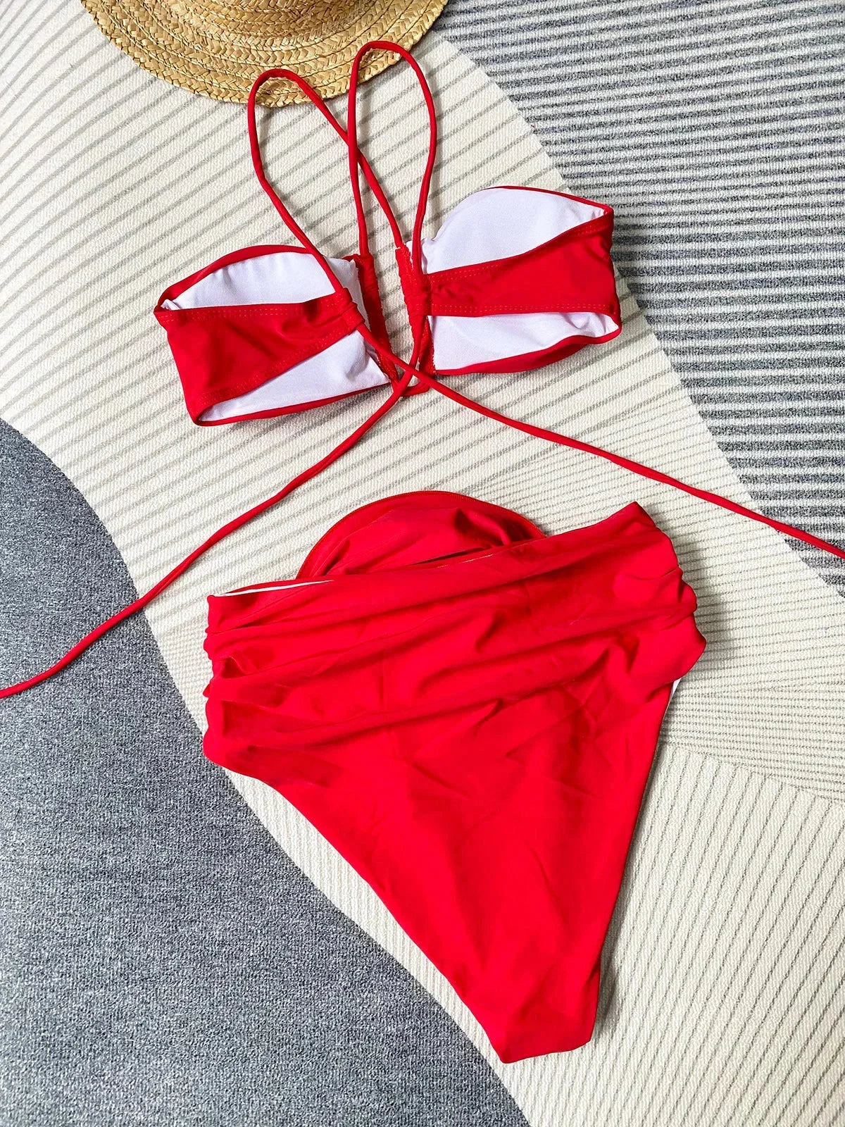 Dorien Strappy Rosette Bikini Set
