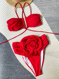 Dorien Strappy Rosette Bikini Set