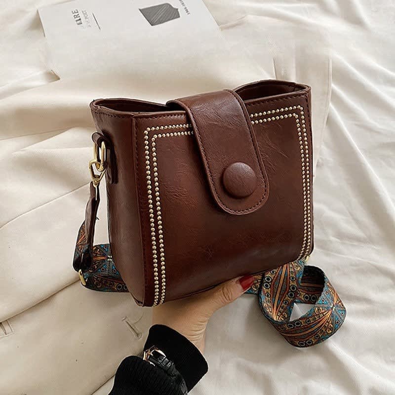 Dawn Vintage Studded Bucket Bag