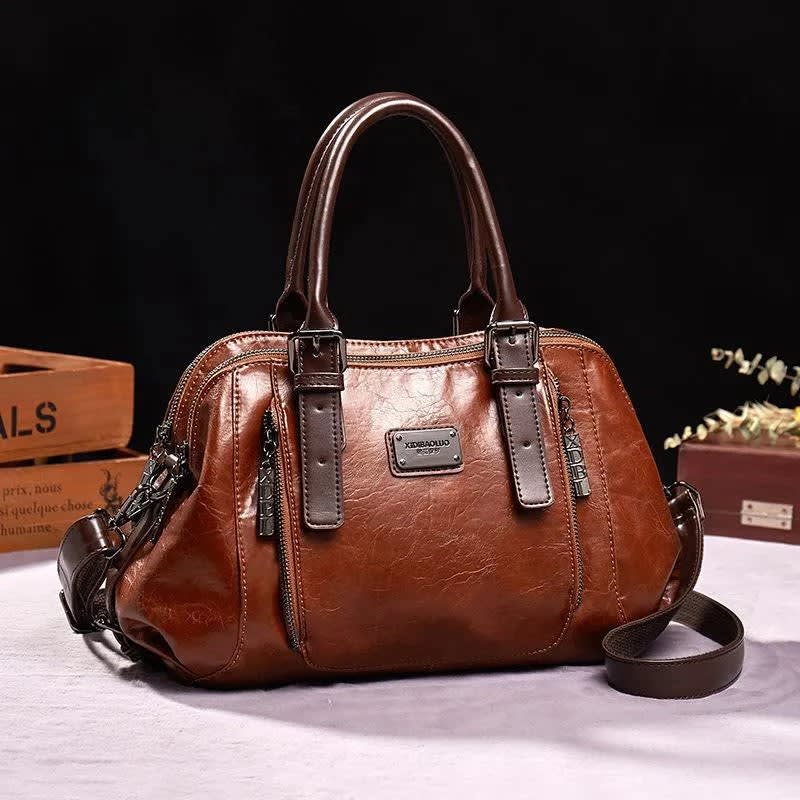 Debbie Classic Faux Leather Satchel Bag
