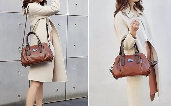 Debbie Classic Faux Leather Satchel Bag