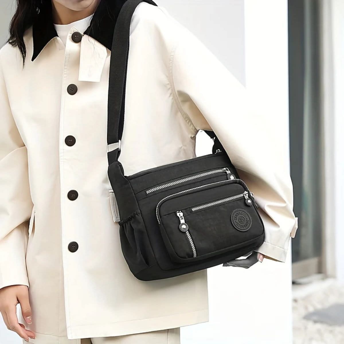 Denise Multi Pocket Nylon Crossbody Bag