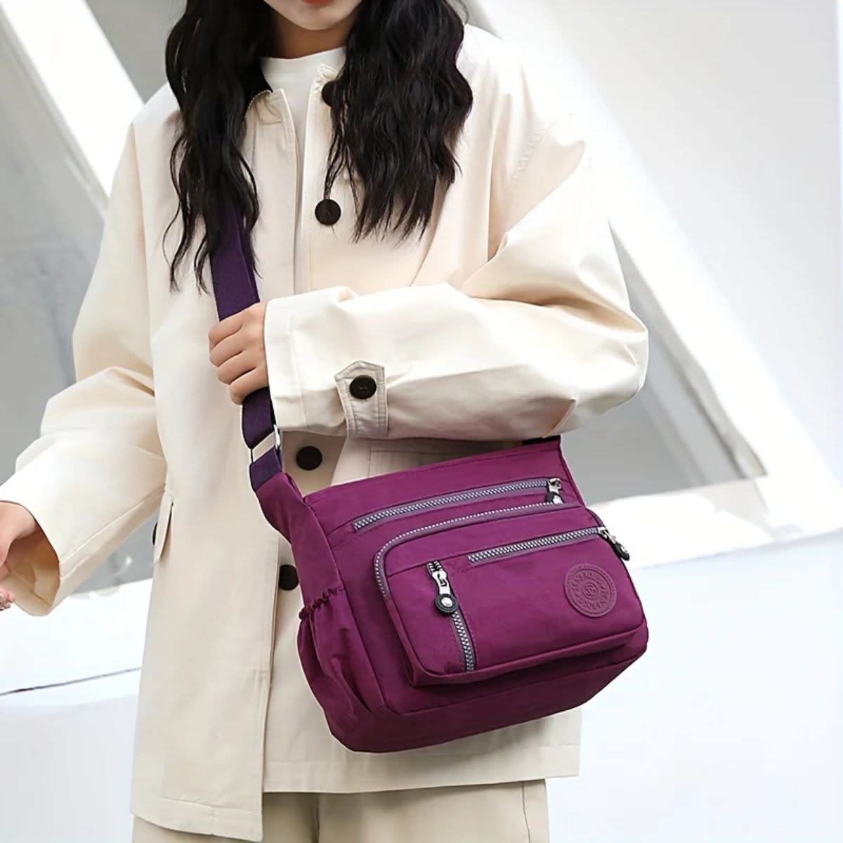 Denise Multi Pocket Nylon Crossbody Bag