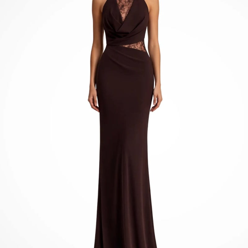 Annika Lace Halterneck Wedding Guest Maxi Dress