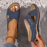 Tess Cross Strap Wedge Orthopedic Sandals