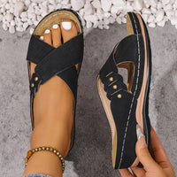 Tess Cross Strap Wedge Orthopedic Sandals