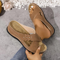 Tess Cross Strap Wedge Orthopedic Sandals