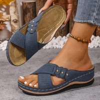 Tess Cross Strap Wedge Orthopedic Sandals