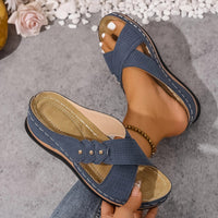 Tess Cross Strap Wedge Orthopedic Sandals