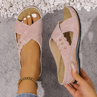 Tess Cross Strap Wedge Orthopedic Sandals