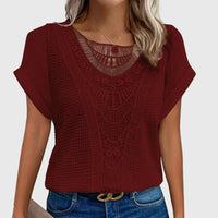 Francesca Reed Lace Trim Breathable Relaxed Blouse