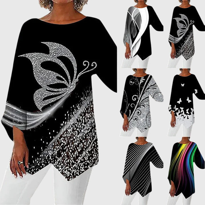 Elaina Printed Crew Neck Top_7