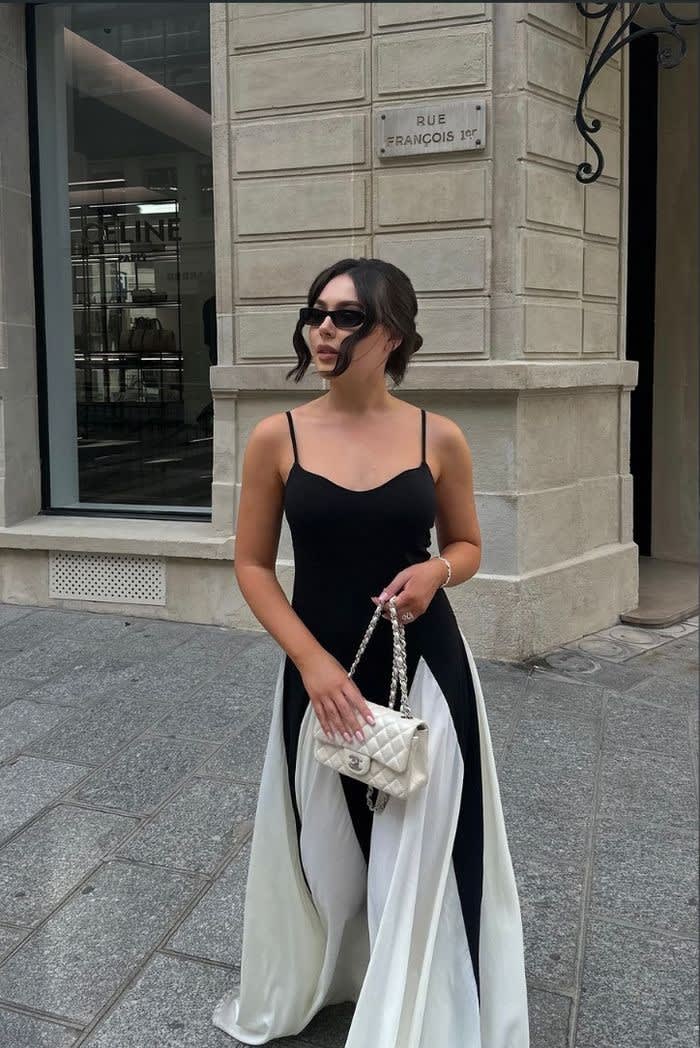 Callie Wedding Guest Sleeveless V-Neck Color Block Maxi Dress_10