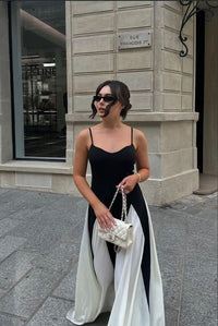 Callie Wedding Guest Sleeveless V-Neck Color Block Maxi Dress