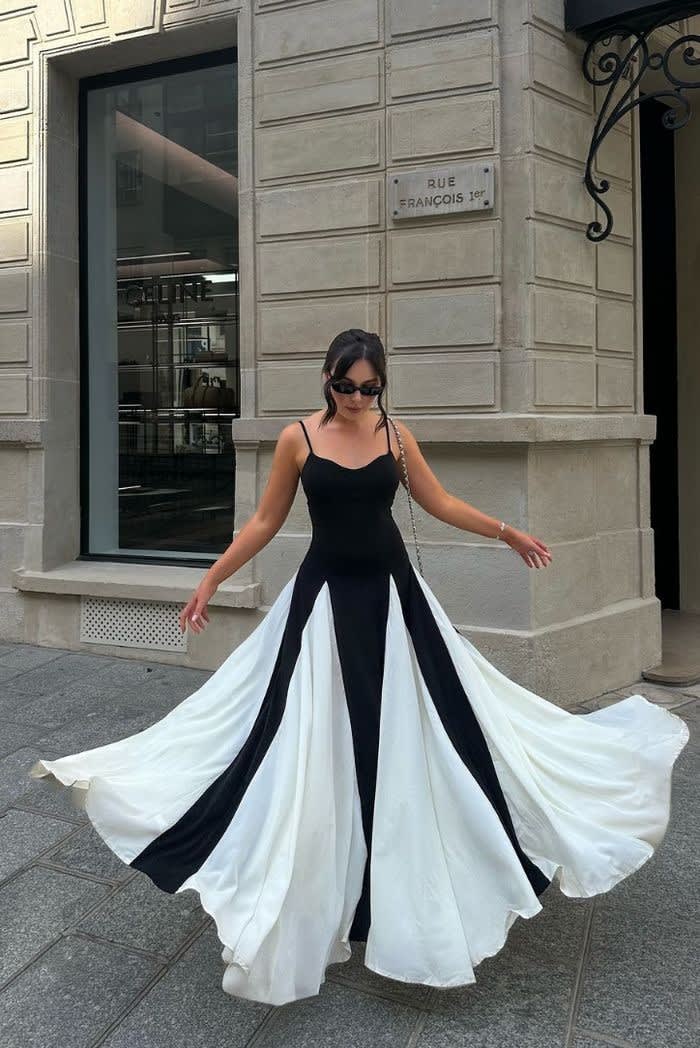 Callie Wedding Guest Sleeveless V-Neck Color Block Maxi Dress