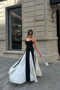 Callie Wedding Guest Sleeveless V-Neck Color Block Maxi Dress