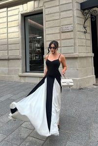 Callie Wedding Guest Sleeveless V-Neck Color Block Maxi Dress