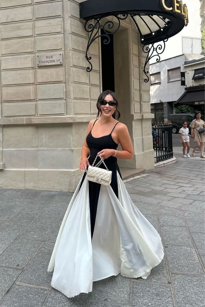 Callie Wedding Guest Sleeveless V-Neck Color Block Maxi Dress