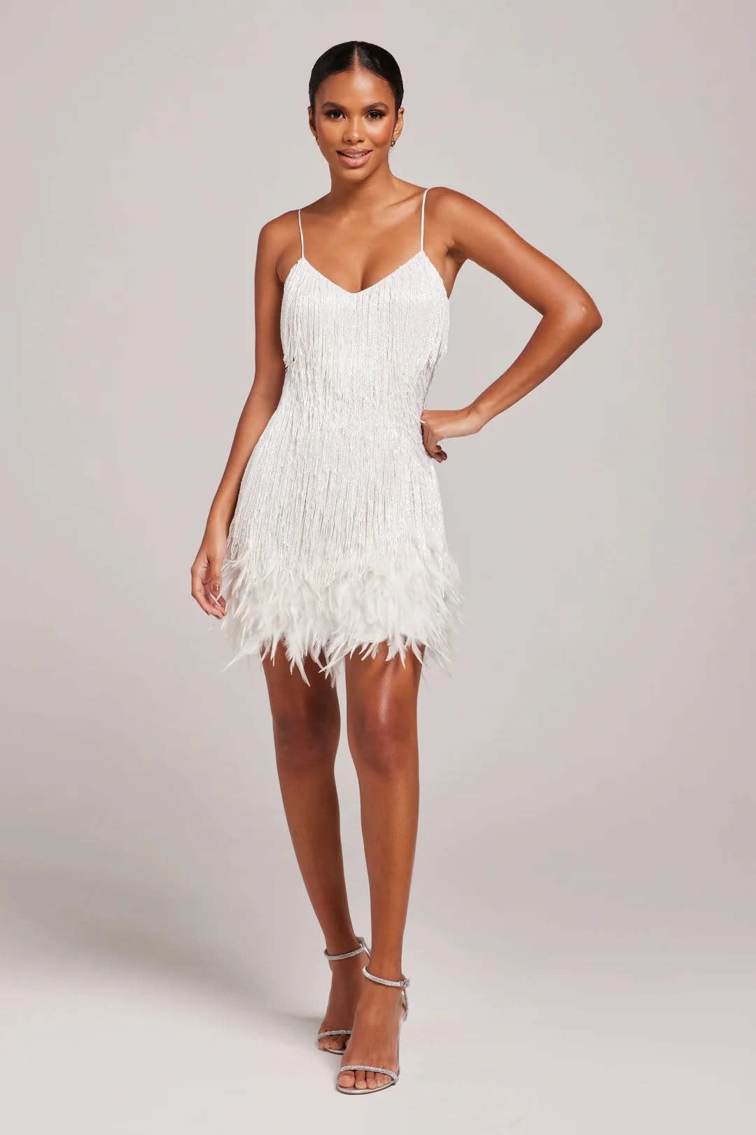 Lola Feather Fringe Party Mini Dress_1