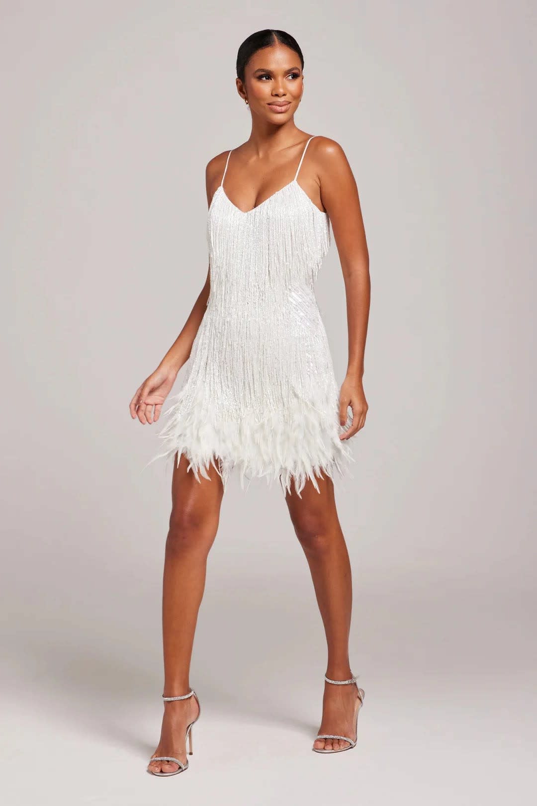 Lola Feather Fringe Party Mini Dress
