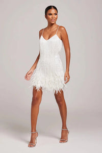 Lola Feather Fringe Party Mini Dress