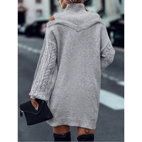 Karen Cold Shoulder Turtleneck Sweater Dress