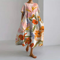 Charli Floral A-Line Short Sleeve Midi Dress