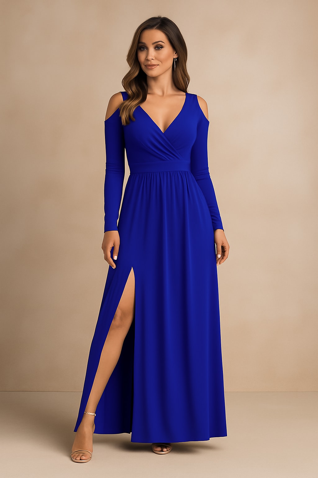 Anouk Wedding Guest V-Neck Long Sleeve Maxi Dress_4